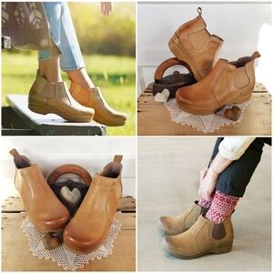 Dansko Pro Frankie Clog Boot Honey Burnished Distress Elastic Ankle Bootie 36 38